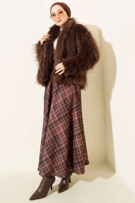 Salaş Kürk Detaylı Mont Kahve - Mont