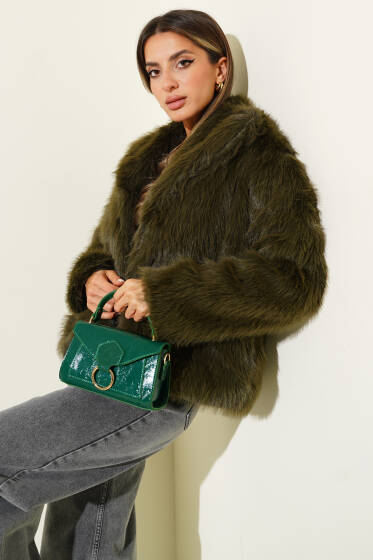 Salaş Kürklü Mont Haki - Kadın Giyim Modelleri