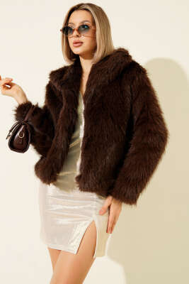 Salaş Kürklü Mont Kahve - Kadın Giyim Modelleri
