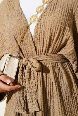 Salaş Kuşaklı Kimono İkili Takım Camel - 300-500 TL Ürünler