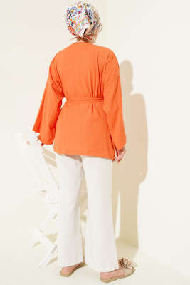 Salaş Kuşaklı Kimono Oranj - Dış Giyim&Mont