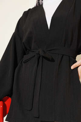 Salaş Kuşaklı Kimono Siyah - Dış Giyim&Mont