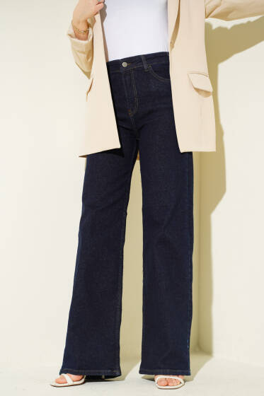 Salaş Likralı Kot Pantolon Lacivert - Pantolon