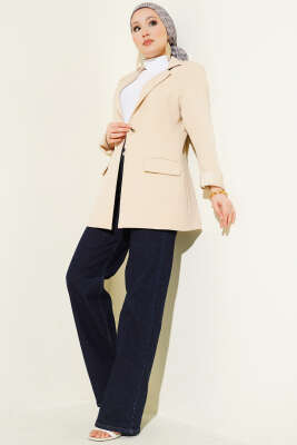 Salaş Likralı Kot Pantolon Lacivert - Pantolon