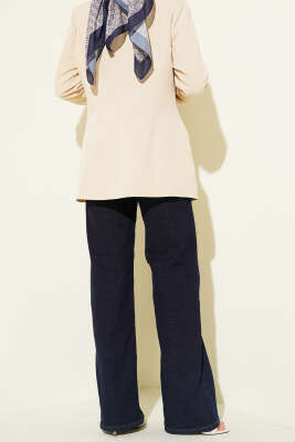 Salaş Likralı Kot Pantolon Lacivert - Pantolon