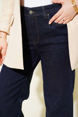 Salaş Likralı Kot Pantolon Lacivert - Pantolon