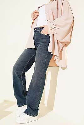 Salaş Likralı Kot Pantolon Mavi - BLUE HİLL(ZER)