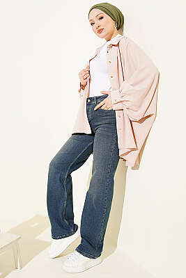 Salaş Likralı Kot Pantolon Mavi - Pantolon