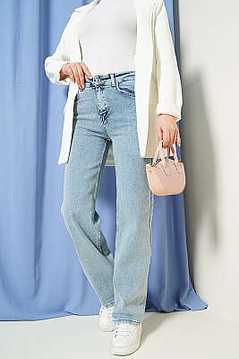 Salaş Likralı Kot Pantolon Orta Kar - BLUE HİLL(ZER)