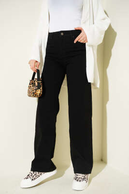 Salaş Likralı Kot Pantolon Siyah - Pantolon