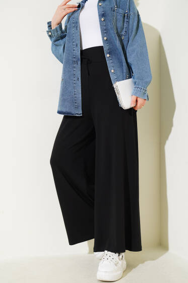 Salaş Penye Pantolon Siyah - Pantolon