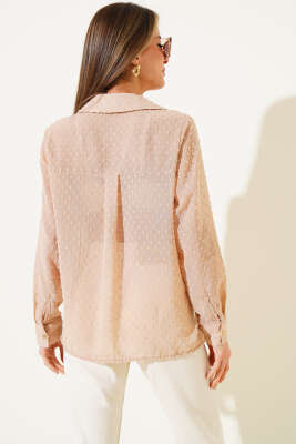 Salaş Şifon Gömlek Bej - Kadın Giyim Modelleri