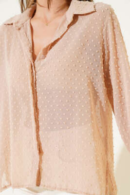 Salaş Şifon Gömlek Bej - Kadın Giyim Modelleri