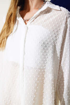 Salaş Şifon Gömlek Beyaz - Kadın Giyim Modelleri