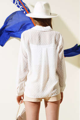 Salaş Şifon Gömlek Beyaz - Kadın Giyim Modelleri