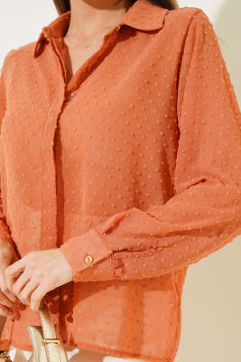 Salaş Şifon Gömlek Kiremit - Kadın Giyim Modelleri