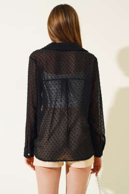 Salaş Şifon Gömlek Siyah - Kadın Giyim Modelleri