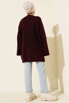 Salaş Simli Triko Tunik Bordo - Tunik