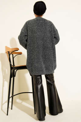 Salaş Simli Triko Tunik Füme - Tunik