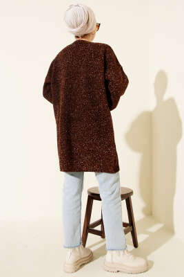 Salaş Simli Triko Tunik Kahve - Tunik