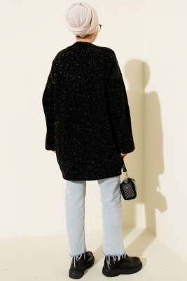 Salaş Simli Triko Tunik Siyah - Tunik