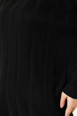 Salaş Yarım Balıkçı Triko Tunik Siyah - Triko Tunik