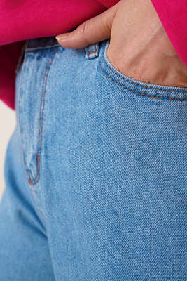 Salaş Yırtmaçlı Açık Mavi Pantolon - Thumbnail