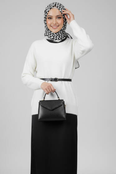 Salaş Yumoş Triko Kazak Ekru - Triko Kazak