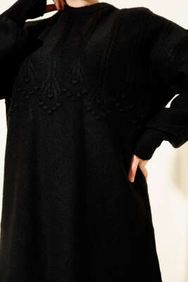 Salkım Kabartma Yumoş Triko Tunik Siyah - 300-500 TL Ürünler