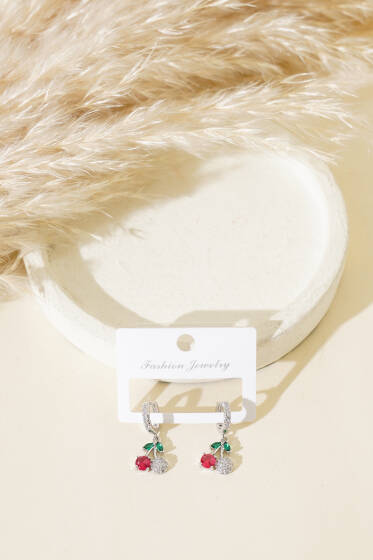 Sallantılı Kiraz Küpe Gümüş - Küpe