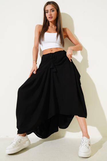 Şalvar Görünümlü Etek Siyah - Kadın Giyim Modelleri