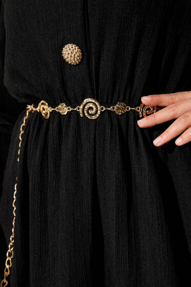 Salyangoz Sembollü Zincir Kemer Gold - Zincirli Kemer