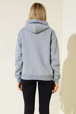 San Francisco Baskılı Sweatshirt Füme - Kadın Giyim Modelleri