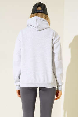 San Francisco Baskılı Sweatshirt Gri - Kadın Giyim Modelleri