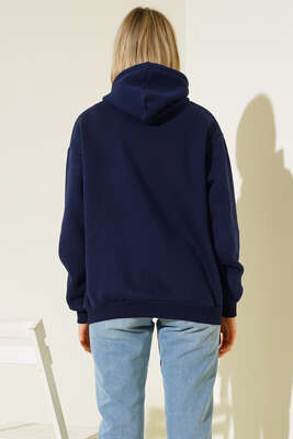 San Francisco Baskılı Sweatshirt Lacivert - Kadın Giyim Modelleri