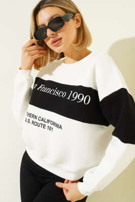 San Francisco Üç İplik Sweatshirt Ekru - ADYES