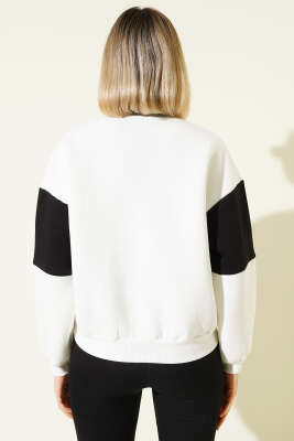 San Francisco Üç İplik Sweatshirt Ekru - Kadın Giyim Modelleri