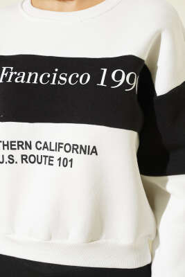 San Francisco Üç İplik Sweatshirt Ekru - Kadın Giyim Modelleri