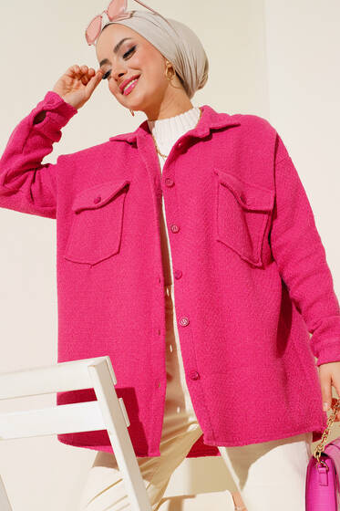 Şanel Cepli Gömlek Fuşya - Gömlek