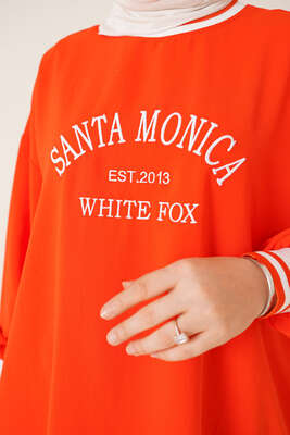 Santa Monica Nakışlı Tunik Oranj - Tunik