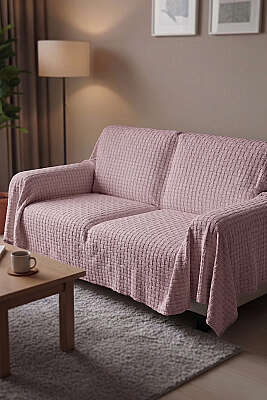 Şardonlu Çekyat Örtüsü Pudra - HOBBY HOME