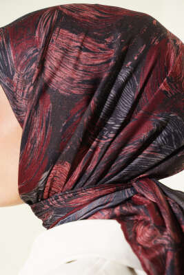 Sarmal Desen Demore Eşarp Bordo - Başörtüsü