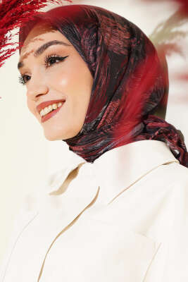 Sarmal Desen Demore Eşarp Bordo 