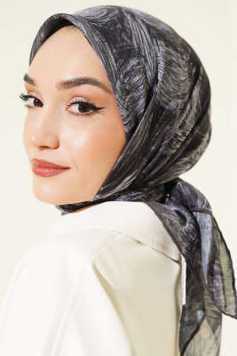 Sarmal Desen Demore Eşarp Füme - Başörtüsü