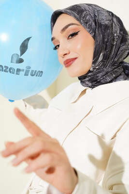 Sarmal Desen Demore Eşarp Füme 