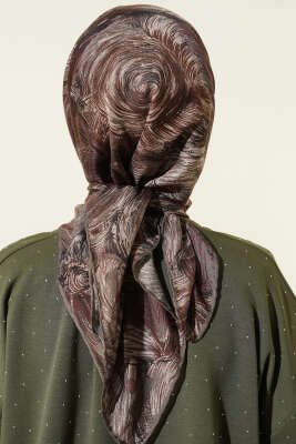 Sarmal Desen Demore Eşarp Haki - Başörtüsü