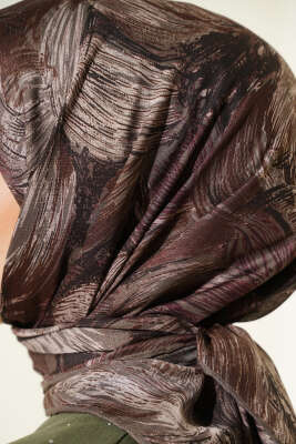 Sarmal Desen Demore Eşarp Haki - Başörtüsü