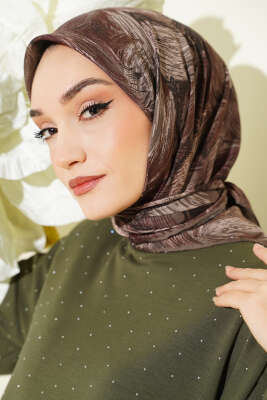 Sarmal Desen Demore Eşarp Haki 