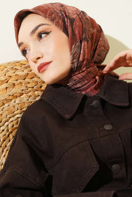 Sarmal Desen Demore Eşarp Kiremit 