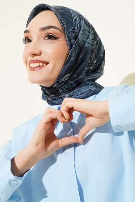 Sarmal Desen Demore Eşarp Lacivert - Günün Seçilenleri